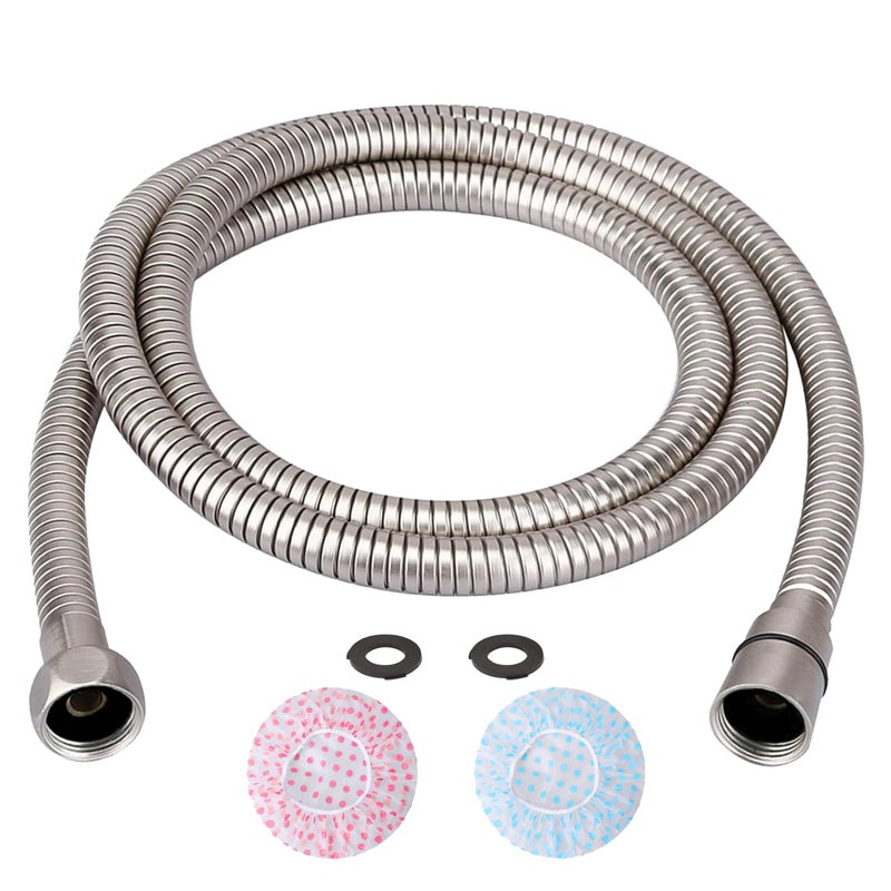 TRIPHIL Kink-free Shower Hoses 118" Extra-long Handheld Shower Head Hose Replacement Flexible Metal Tube Extension Anti-twist Brass Connectors Stainless Steel Brushed Nickel - Image 1